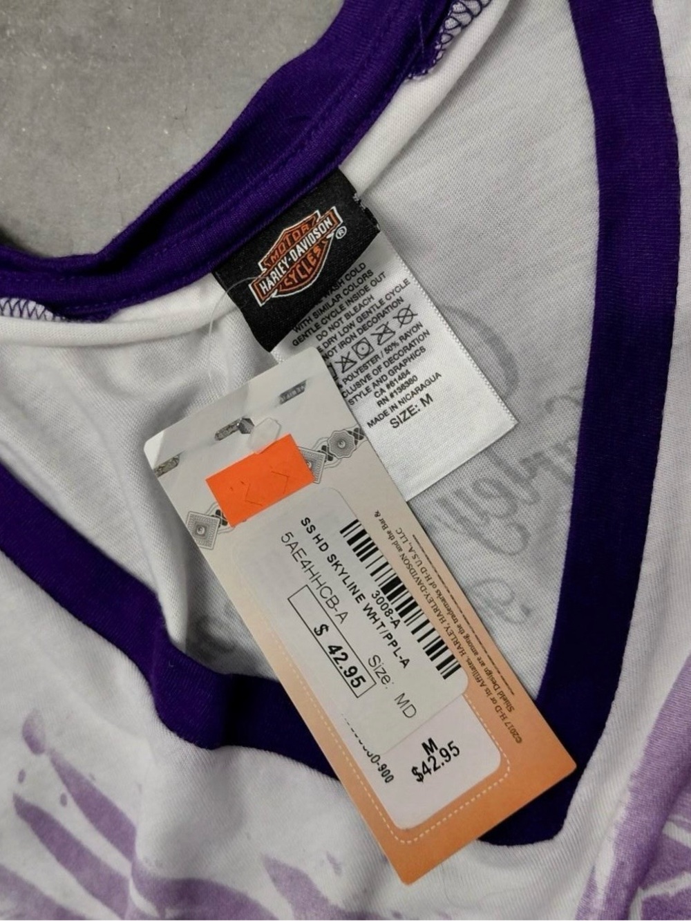 Harley-Davidson White Tee with Purple Winged Logo - NWT - Picture 4 of 4